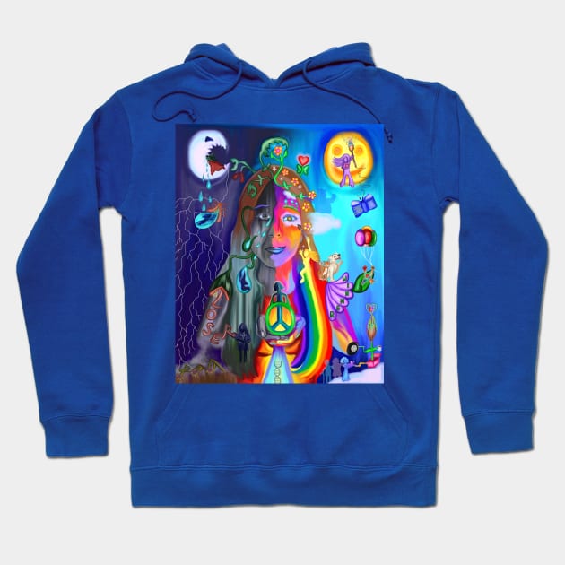 Dueling Duality of my Reality Hoodie by Art by Deborah Camp